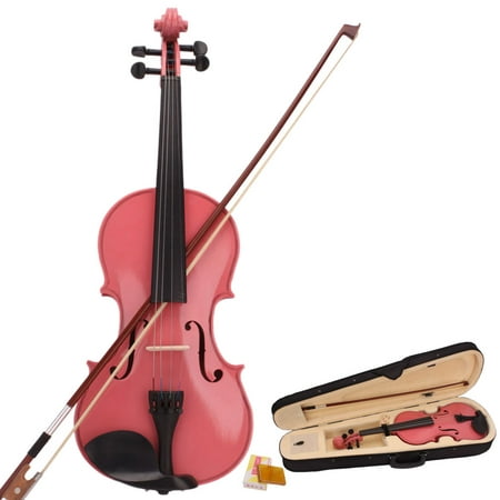 Zimtown 1/4 Size Handcrafted Solid Wood Violin with Bow, Rosin, Case for kids who are 6-8 years