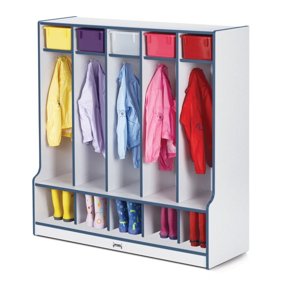 5 Section Coat Locker with Step - Navy