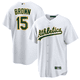 thumbnail image 1 of Camiseta de béisbol clásica de local de Seth Brown, blanca, para atletismo masculino, con número de estrella bordado-M, 1 of 2