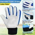 thumbnail image 4 of Beoub Goalkeeper Goalie Soccer Gloves Ages 5-7 Years Old Kids Youth Goal Keeper Field Player Glove Boys Girls Blue Pro Anti-Slip Latex Palm Pu Hand Back Size 5, 4 of 7
