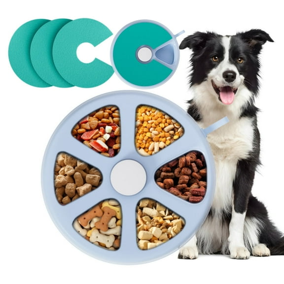 Dog Nail Scratch Pad with Treat Box-Rotatable Portable Dog Scratch Filing Pad for Nails-Pet Nail Scratch Board for Indoor/Outdoor Training Treat Feeder Dispenser-Blue