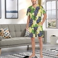 thumbnail image 7 of joogoo Men's Pajama Set Grapes Fruit V-Neck Pj Shorts Set 2 Piece Loungewear Sleepwear M, 7 of 7