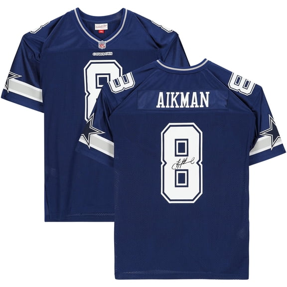 Troy Aikman Navy Dallas Cowboys Autographed Mitchell & Ness Authentic Jersey