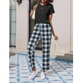 thumbnail image 5 of Ekouaer 2 Pack Pajamas for Women Set Short Sleeve Sleepwear Top and Pants Pjs Soft Printed Lounge Sets with Pockets, 5 of 7