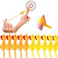 thumbnail image 3 of 10 PCS Creative Ejection Chicken Toy Light Rubber Finger Prank Flying Toy, 3 of 8