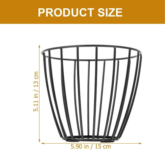 IDEANATEGRATE Vertical Stripes Storage Basket Iron 1Set 5.9x5.9x5.1in