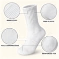 thumbnail image 3 of DOVACKA Kids 6-Pack Athletic Crew Socks, Thick Cotton with Elastic Arch Support & Ribbed Cuffs, Boys Girls 5-14 Years, 3 of 6