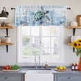 thumbnail image 2 of 2 Pack Green Sea Turtle Valance for Window Ocean Coral Starfish Vintage Blue Plank Kitchen Valance Rod Pocket Short Curtain Topper Decorative Window Treatment for Living Room Bedroom 42"x12", 2 of 8