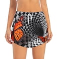 thumbnail image 2 of Hirioo Butterflies Optical Illusion for Women's Double Layer Athletic Shorts High-Performance Gym Shorts with Inner Pocket, Elastic Waistband-XX-Large, 2 of 7