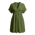 thumbnail image 7 of XuJwPNcy Womens Summer Dresses V Neck Short Sleeve Tshirt Dress Flowy Knee Length Beach Dresses Travel Vacation Outfits, 7 of 7