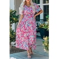 thumbnail image 1 of ABPHQTO Vestido largo floral con cuello en V para mujer, 1 of 5
