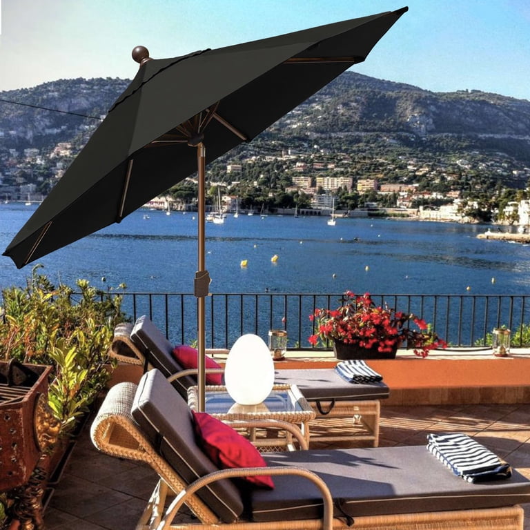double patio umbrella design 15x9ft Double-Sided Rectangular Outdoor Patio Umbrella with Light and Base