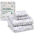 thumbnail image 3 of RUVANTI 100% Organic Cotton Sheets - California king Sheet Sets - 4 Piece Percale Weave Bedding, Crisp, Cooling & Breathable, Soft & Durable, 16" Deep Pocket, Hotel Quality Sábanas - Tranquil, 3 of 7