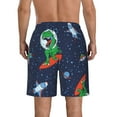 thumbnail image 3 of Kll Dinosaur Astronaut Space Surfing Men'S Casual Summer Beach Shorts Hawaiian Shorts With Pockets-X-Large, 3 of 9