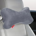 thumbnail image 1 of 2pk Dog Bone Shaped Travel Neck Pillows with Washable Removable Cover Memory Foam Car s Truck Driving Comfort Head Rest Support (Gray), 1 of 5