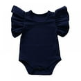 thumbnail image 1 of POINTERTECK Summer Newborn Baby Girls Ruffles Romper Short Sleeve Jumpsuit Knitted Romper Summer Outfits, 1 of 6
