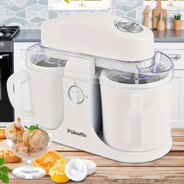 SUSTEAS Ice Cream Maker & Popsicle Maker Dual-Cup Design DIY Flavors Add Fruits, Powdered Sugar, And Other Mix-Ins Simple Preparation Process Perfect For Gatherings, Parties, And Sharing Portions