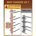 thumbnail image 5 of Rustic Wood & Metal Cowboy Hat Wall Rack - 4 Hook Holder for Western, Fedora & Sun Hats, 5 of 6