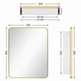 thumbnail image 3 of WallBeyond Aluminum Medicine Cabinet with Mirror Round Corner Rectangle Cabinet 22x28, Gold, 3 of 5