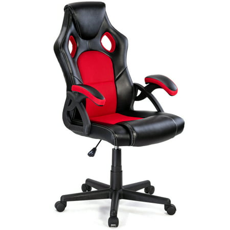 Costway PU Leather Executive Bucket Seat Racing Style Office Chair Computer Desk (Best Racing Seats For The Money)