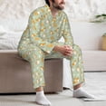 thumbnail image 7 of Sikiie Dog And Flower Mens Pajama Set, Soft Warm Long Sleeve Sleepwear, Cozy Button-Down Pjs for Men-Large, 7 of 7