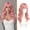 Pink, variant on Pink Wigs with Bangs - 20 Inch Long Soft Wavy Natural Looking Synthetic Heat Resistant Hair Wig for Women Daily Party