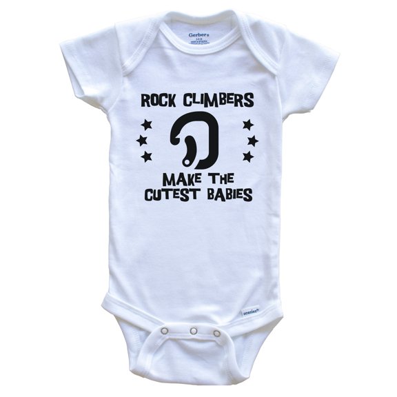 Rock Climbers Make the Cutest Babies Funny Rock Climbing Baby Bodysuit, 0-3 months white