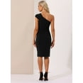 thumbnail image 3 of DARING DIVA Slit Hem Fashion One Shoulder Sheath Dress XS Black, 3 of 6