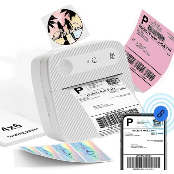 Bluetooth Thermal Shipping Label Printer, Portable Wireless Shipping Label Printer, Photo Sticker Printer, Support Android, Iphone And Windows