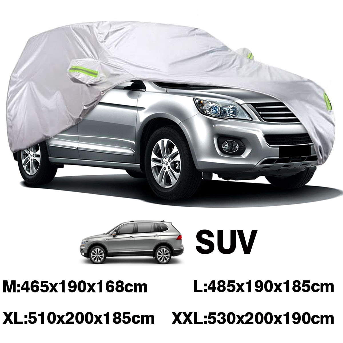 SUV Car Cover CIVOSE Waterproof All Weather 6 Layers 193-208 Full Exterior Car Covers for Automobiles All Weather Waterproof Universal Car Cover for Snow UV Hail Protector with Soft Lining for SUV 