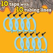 Deluxe Maple Syrup Tree Tapping & Sugaring Starter Kit-10 Taps & 10 2.5ft Extra Long Food-Grade Tubing Drop Lines- Complete Set for Experts or Beginners to Start Tapping Your Own Sap- Wont Harm Trees