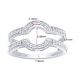 thumbnail image 2 of Round Cut Cubic Zirconia 10k White Gold Curve Wrap Solitaire Enhancer Guard Ring Size - 4.5, 2 of 3