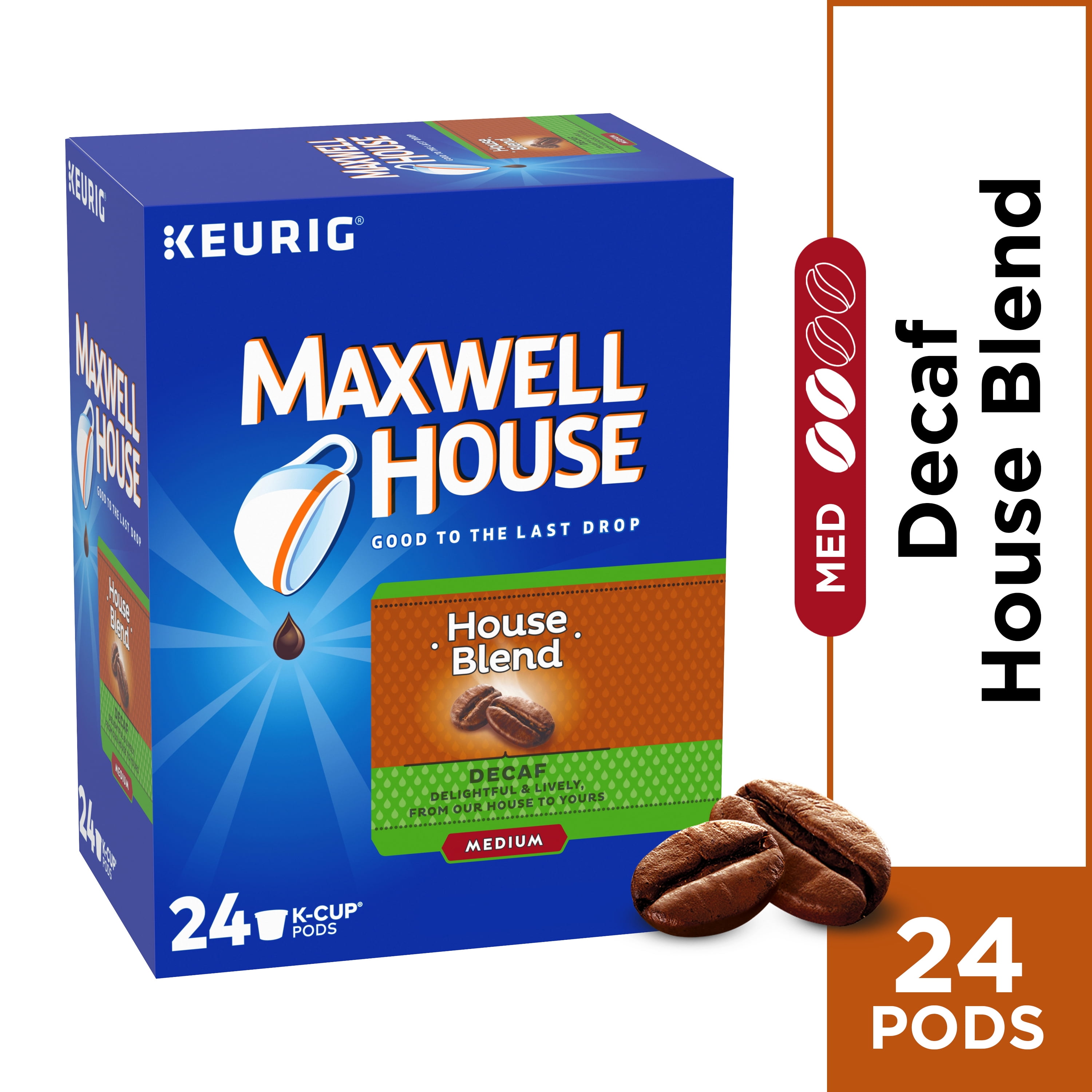 Maxwell House House Blend Coffee K Cup Pods, Decaffeinated, 24 ct 7.