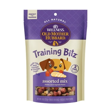 Wellness Old Mother Hubbard Training Bitz Assorted Mix Dog Biscuits, Natural, Training Treats, Three Flavors, Small Size, (8 Ounce Bag)