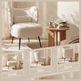 thumbnail image 4 of wow97e Boucle Accent Chair, Modern Armless Leisure Chair with Metal Legs, Upholstered Vanity Chair for Living Room Bedroom, 4 of 7