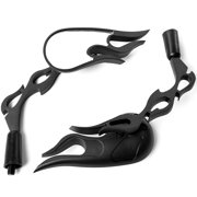 Angle View: Krator Flame Custom Black Motorcycle Rear View Mirrors Compatible with Vespa ET2 ET4 Limited