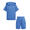 Blue, variant on Boys 2 piece outfits Letter Graphic Colorblock Short Sleeve Hoodie Short Sets