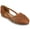 Cognac, variant on Women's Ekko Slip-On Round Toe Faux Leather Flat Sandals