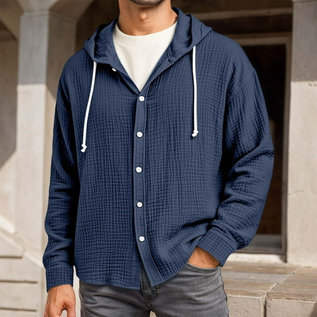 Chandails à Capuchon et Chandails en Molleton pour Hommes Légers à Fermeture Éclair Complète Veste à Capuche pour Activité Décontractée en Plein Air au Printemps Automne