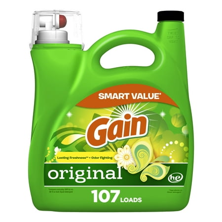Gain Liquid Laundry Detergent, Original Scent, 154 fl oz, 107 Loads