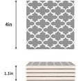 thumbnail image 3 of FMSHPON Moroccan Lattice C Geometric Pattern,Gray Set of 4 Coaster for Drinks, Absorbent Ceramic Stone Coasters Cup Mat with Cork Base for Home Kitchen Room Coffee Table Bar Decor, 3 of 4