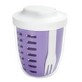 thumbnail image 2 of melotizhi Portable Picnic Party Fruit Salad Storage Cup With Lids And Fork 20 Oz Fruit Storage Containers For Fridge With Removable Colander Leak Proof Keep Fruits Berry Salad Fresh Longer, Purple, 2 of 7