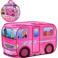 thumbnail image 1 of Tienda emergente Barbie Camper Sunny Days Entertainment Casa rosa para niños Bolsa transporte incl, 1 of 3