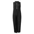 thumbnail image 6 of Chuancc Womens Summer Jumpsuits Dressy Casual One Piece Outfits Sleeveless V Neck Wide Leg Pants Rompers with Pockets Black L, 6 of 8