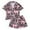T-466Pink136, variant on MEZZALL Outfit Sets Fall Girls Short Sleeve Shirts Shorts Cardigan Print Soft Sleep Toddler Kids Youth Comfortable Leisure Fashionable Clothing Sets