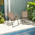 thumbnail image 4 of Pellebant Outdoor Dining Chairs Patio Folding Chairs Set of 2,Brown, 4 of 7