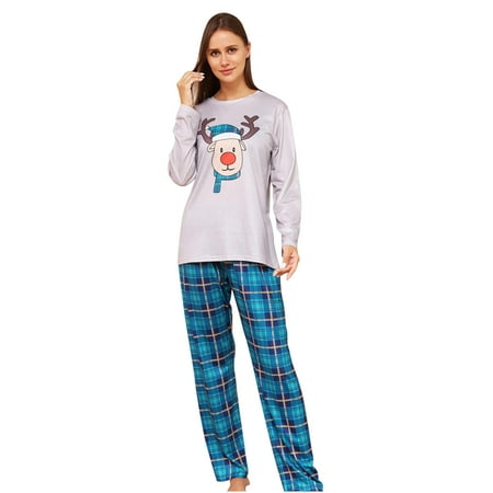 

Jacenvly Matching Family Christmas Pajamas Clearance Long Sleeve Soft Comfortable And Warm Loungewear Christmas Elk Print Mens Pajamas Set Cute Casual Mom Festive Christmas Sleepwear Sets