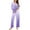 Purple, variant on Scyoekwg Pajama Sets for Women Gradient Color Loungewear Matching Set Casual Button Round Neck Long Sleeve Tops and Pants Pajama Sets (Light Blue,XXL)