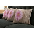 thumbnail image 5 of Ambesonne Floral Throw Pillow Cover 4 Pack, Pink Gerber on Wooden, 16", Pink Brown, 5 of 5