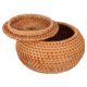 thumbnail image 5 of Cesta redonda de ratán con tapa: Caja de almacenamiento decorativa tejida a mano - Pequeña cesta de ratán organizadora para el hogar, el baño y la cocina., 5 of 7